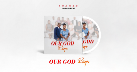A disc box with a photo of Inspirers for their single OUR GOD REIGNS